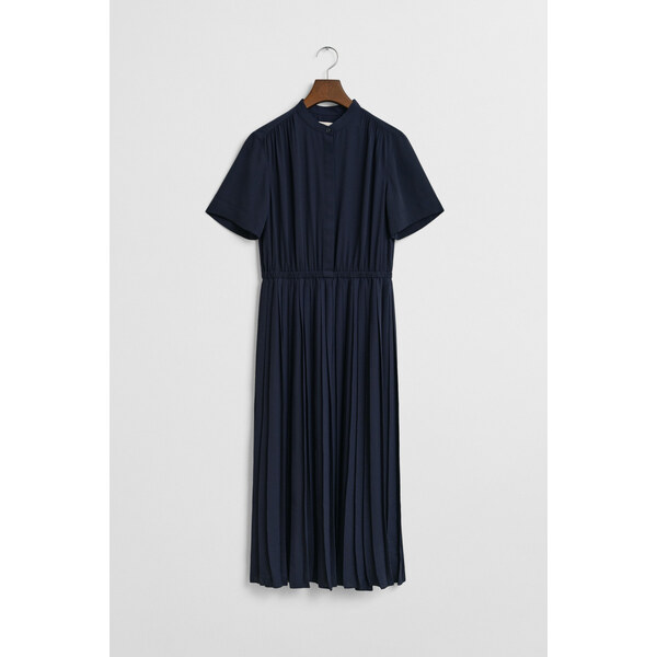 ŠATY GANT MIDI PLEATED SHIRT DRESS EVENING BLUE 64936759
