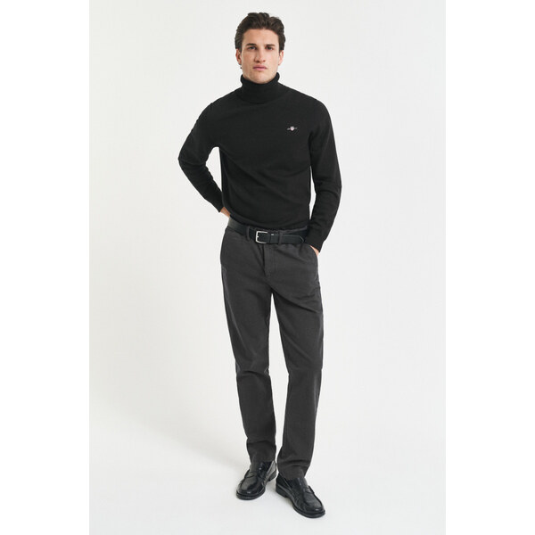 NOHAVICE GANT SLIM COTTON HERRINGBONE PANTS ANTRACITE 65300294