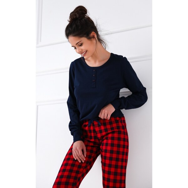 Sensis Dlhé dámske pyžamo s kockovanými nohavicami Bonnie dł/r S-XL 65455802