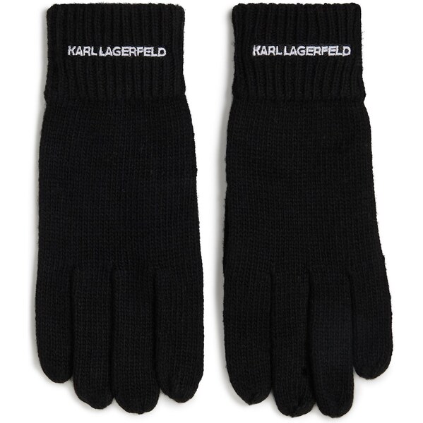 Karl Lagerfeld Prstové rukavice čierna / biela 65457199