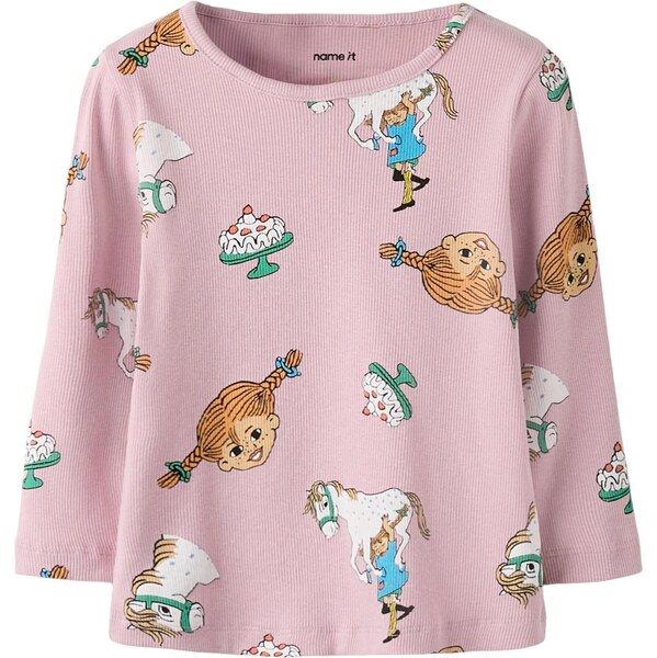 NAME IT Tričko svetlomodrá / karamelová / slivková / biela 65664936