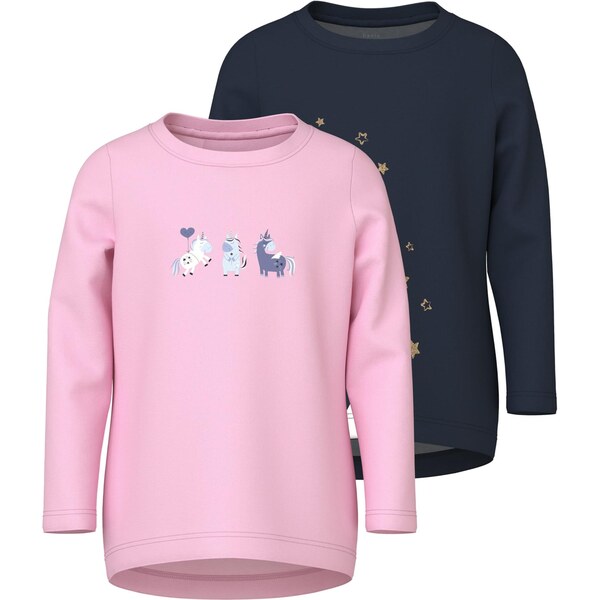 NAME IT Tričko NMFVIX tmavomodrá / zlatá / ružová / biela 65457371