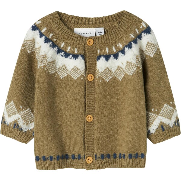 NAME IT Kardigán MOLAN námornícka modrá / kaki / biela 65494741
