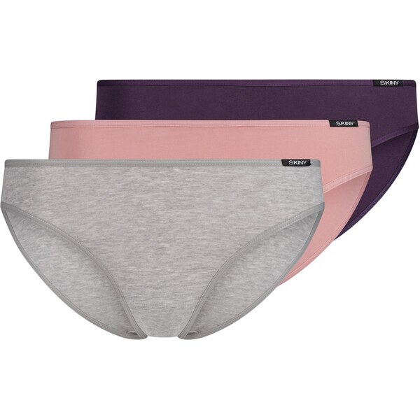 Skiny Nohavičky Essentials sivá / baklažánová / staroružová 65485133