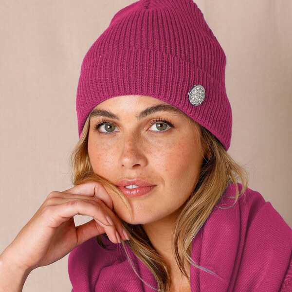 Čiapka s bižutériovým gombíkom fuksia 000 Blancheporte 58234472