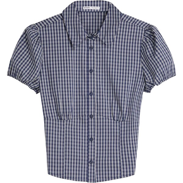 Bershka Blúzka námornícka modrá / modrosivá / biela 65659645