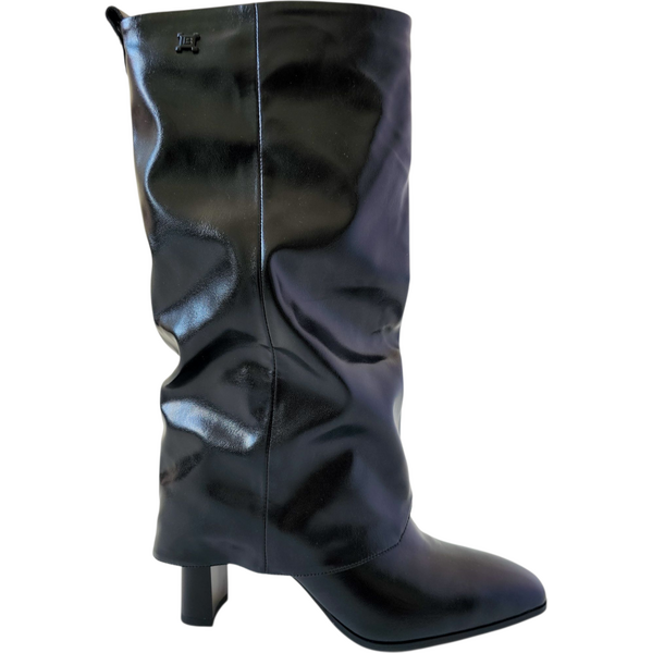 Čierne slouchy čižmy Laura Biagiotti Calf Black 65458485