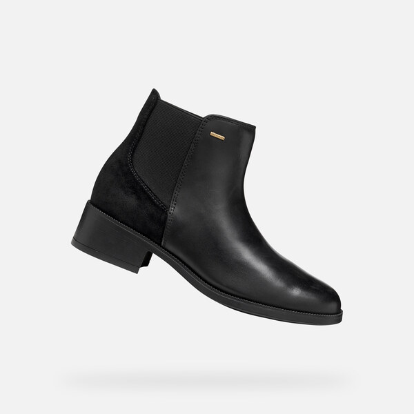 Black Womens Ankle Boots Geox Camexia NP ABX - Ladies 65459117