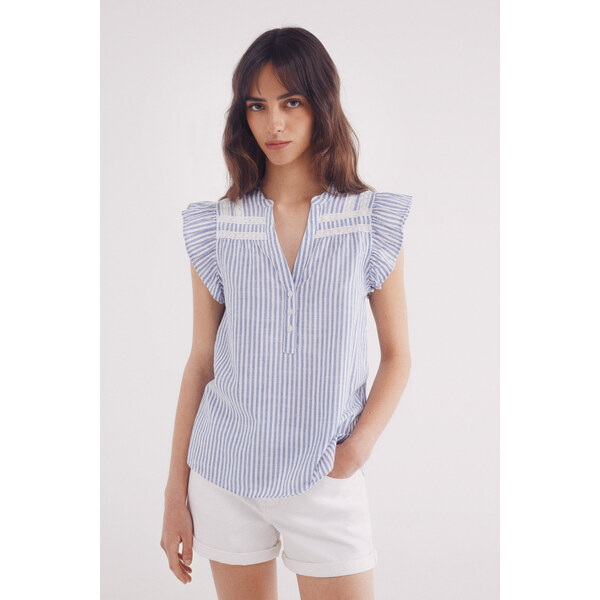 SPRINGFIELD Dámska blúzka s čipkovým detailom 65459394