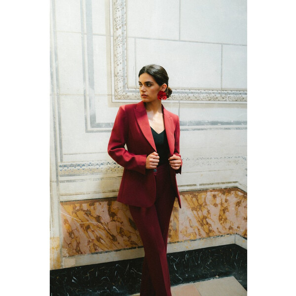 STYLOVE S417 Blejzr s lakom - bordový 65555238