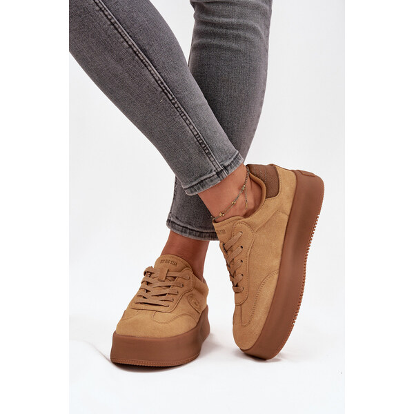 Big Star Shoes Dámske tenisky na platforme Big Star - camel 65460314