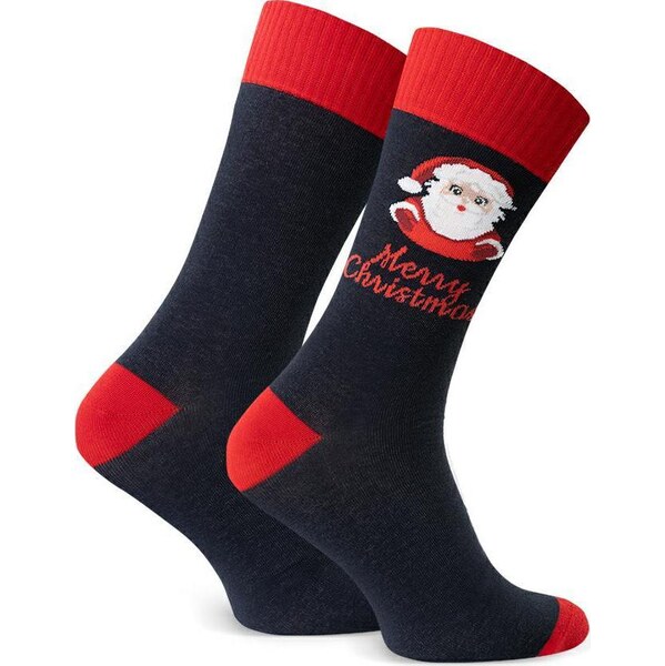 BASIC Tmavomodré pánske vianočné ponožky Art.136 KM168, DARK BLUE 65460612