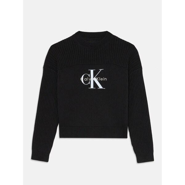 Calvin Klein Sveter Monologo CN čierna / prírodná biela 65694958