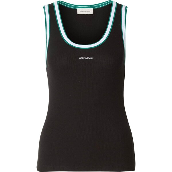 Calvin Klein Jeans Top smaragdová / čierna / biela 65665034