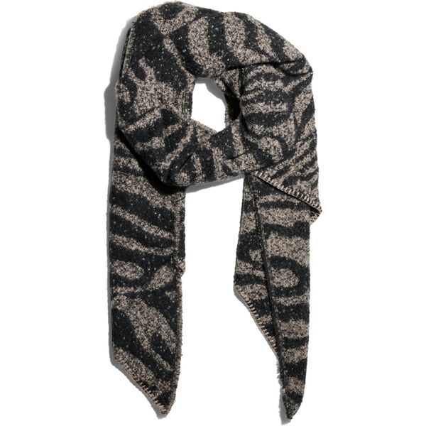 PIECES Šál PCPYRON sivobéžová / čierna 65873834