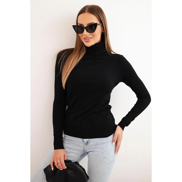 MladaModa Rolákový sveter model 5117 čierny 65626512