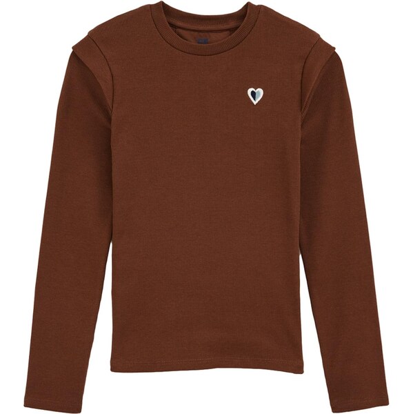 WE Fashion Tričko hnedá / nefritová / čierna / biela 65657981