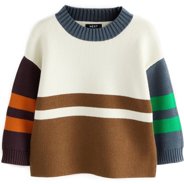 Next Sveter nebielená / námornícka modrá / hnedá / oranžová 65891738