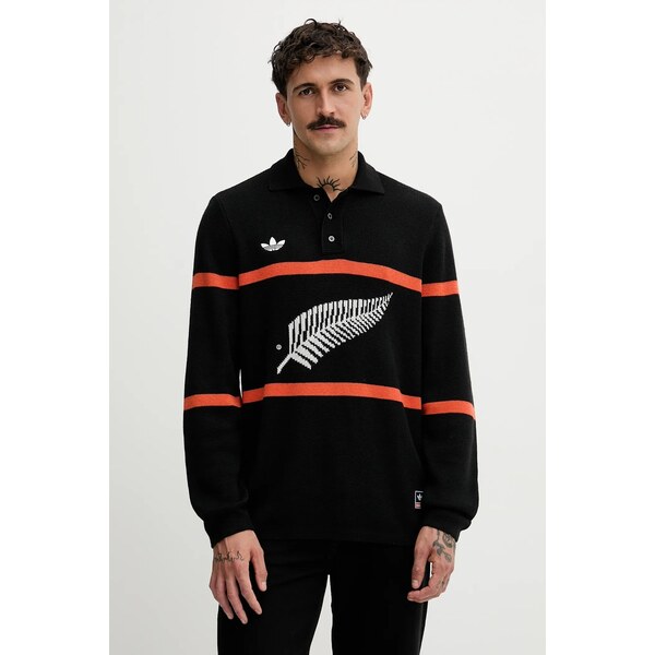 Sveter s prímesou vlny adidas Originals All Black 65471873