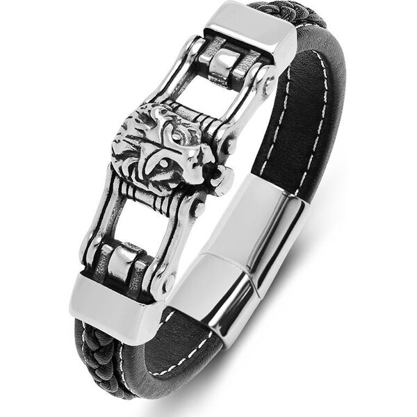 Impress Jewelry Pánsky oceľový náramok Lion King Čierny 65228485