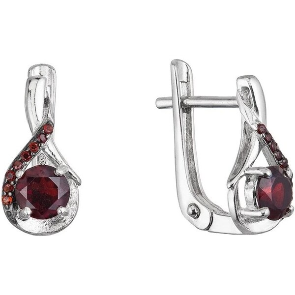 Evolution Group Visiace strieborné náušnice s pravými granátmi 11495.3 66580883