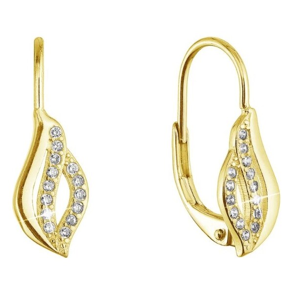 Evolution Group Slušivé pozlátené náušnice Vlnky so zirkónmi 11542.1 66589616