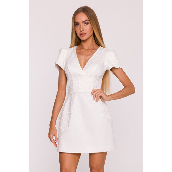 MOE Žakárové mini šaty | cream M882 65473542