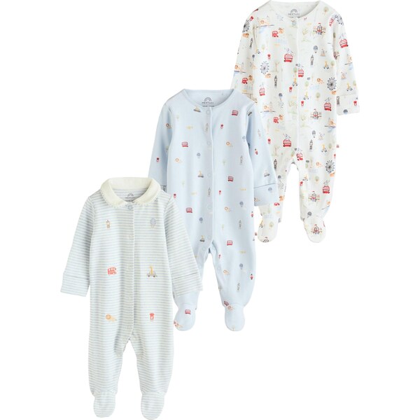 Next Pyžamo pastelovo modrá / oranžová / svetločervená / biela 65887906