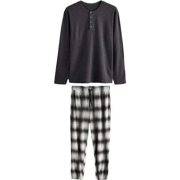 Next Dlhé pyžamo sivá / antracitová 65475302