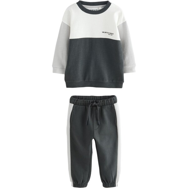 Next Joggingová súprava antracitová / svetlosivá / biela 65882991
