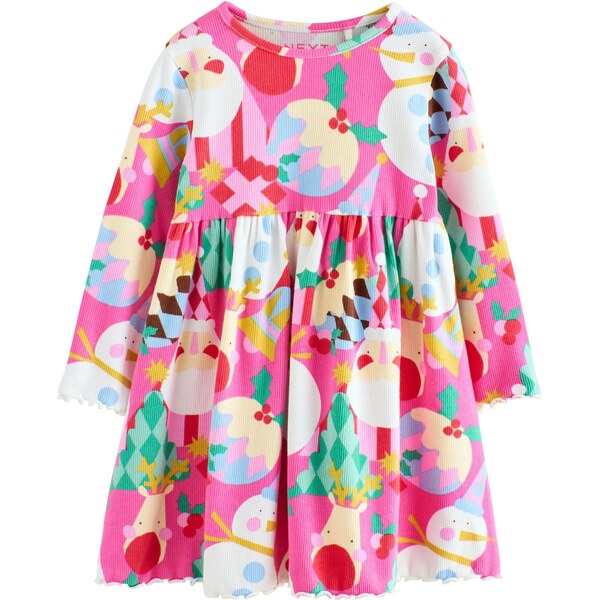 Next Šaty Christmas ružová / ružová / červená / biela 65663332