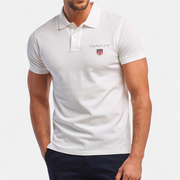Pánské bílé polo triko Gant 56417 65475386
