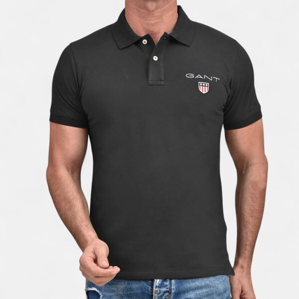 Pánské černé polo triko Gant 56418 65475387