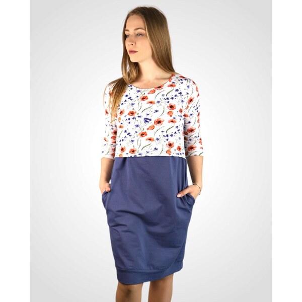 BON BON Fashion Šaty na dojčenie z nepočesanej teplákoviny Floral 65475957