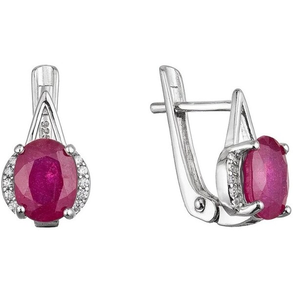 Evolution Group Strieborné visiace náušnice s pravým rubínom 11489.3 67033988
