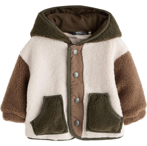 Next Flisová bunda svetlobéžová / hnedá / olivová 65905988