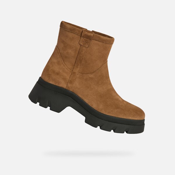 Light Brown Geox Pluette Womens Ankle Boots - Ladies 65481173
