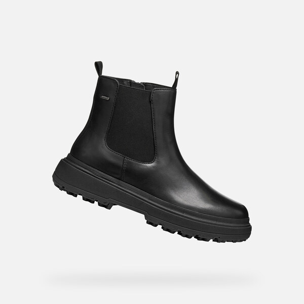 Black womens ankle boots Geox Lamidie + Grip ABX - Womens 65481210