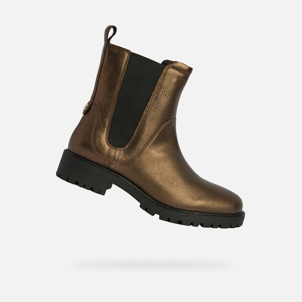 Gold Geox Hoara Womens Ankle Boots - Ladies 65481258