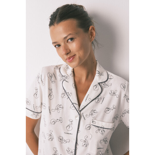 womensecret Klasické dlhé pyžamo Tweety Bird zo 100% bavlny 65481336