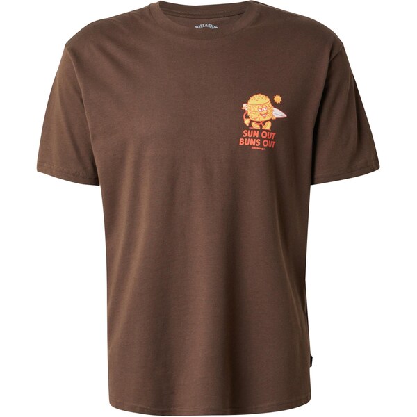 BILLABONG Tričko GIMMICKS tmavohnedá / žltá / grenadínová / biela 65537391