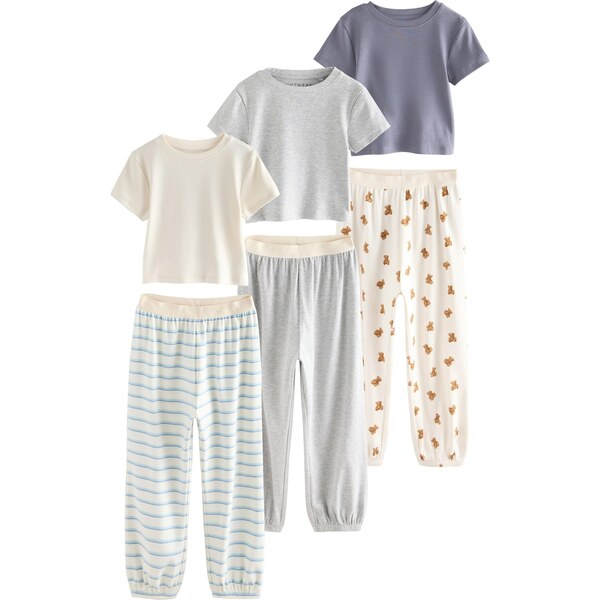 Next Pyžamo béžová / námornícka modrá / sivá melírovaná 65891873