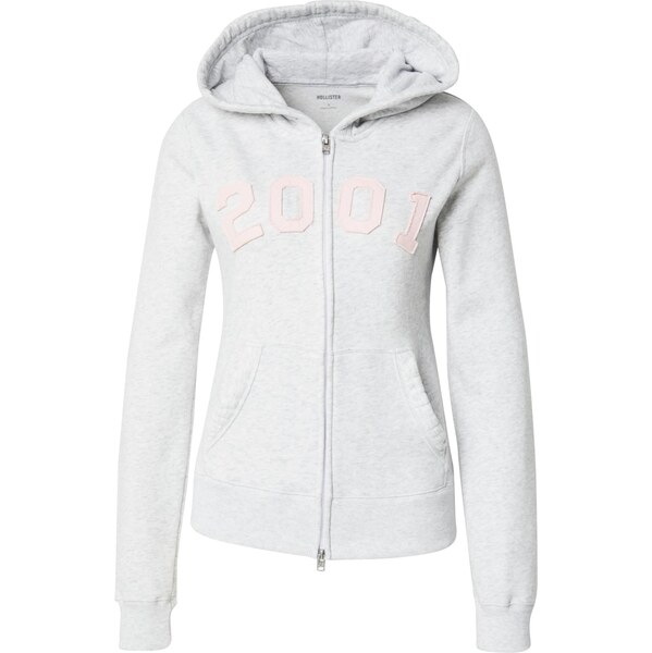 HOLLISTER Tepláková bunda svetlosivá / ružová 65609102