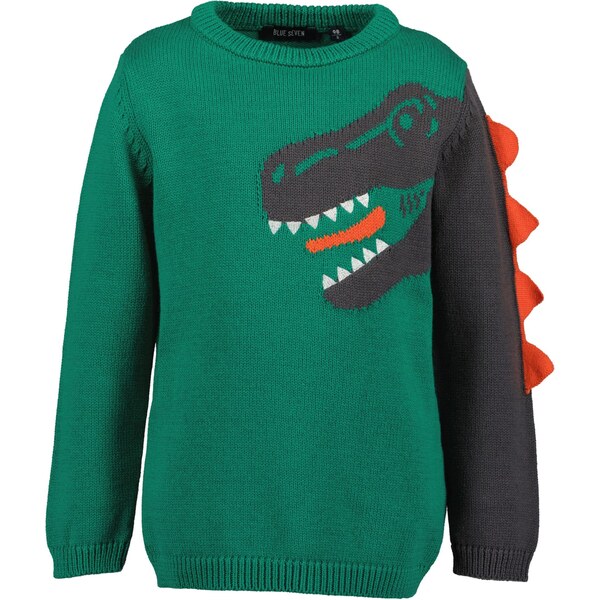 BLUE SEVEN Sveter antracitová / zelená / oranžová / biela 65894425