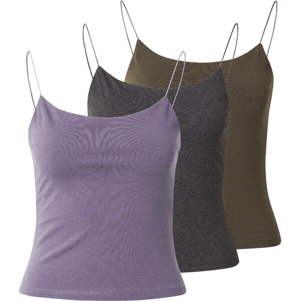 studioselect Top Lena sivá melírovaná / olivová / modrofialová 65893941