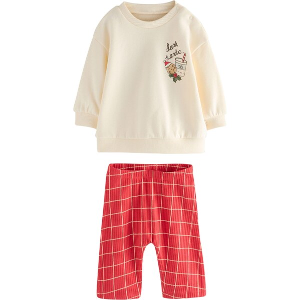 Next Joggingová súprava nebielená / brokátová / červená / biela 65887843