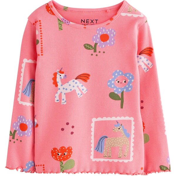 Next Tričko nebesky modrá / mandarínková / ružová / biela 66069021