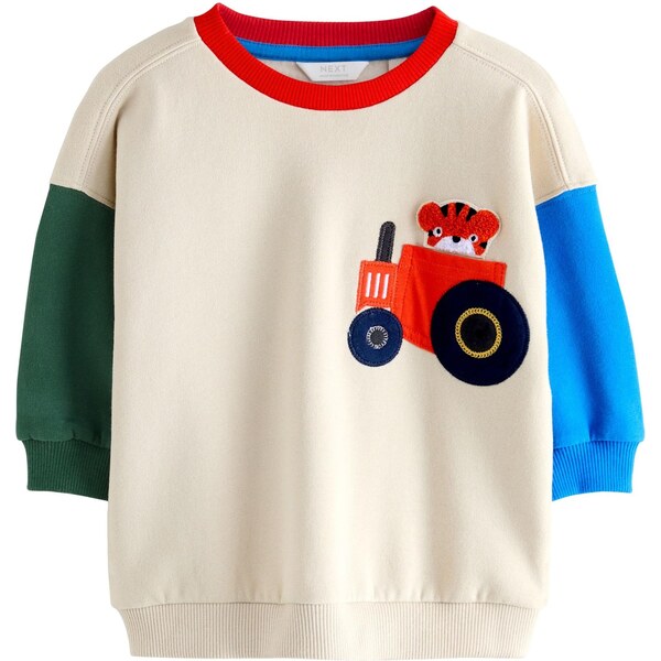 Next Mikina nebielená / nebesky modrá / zelená / oranžovo červená 65891913