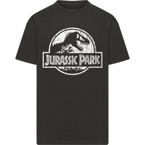 Merchcode Tričko Jurassic Park Distressed čierna / biela 65655291