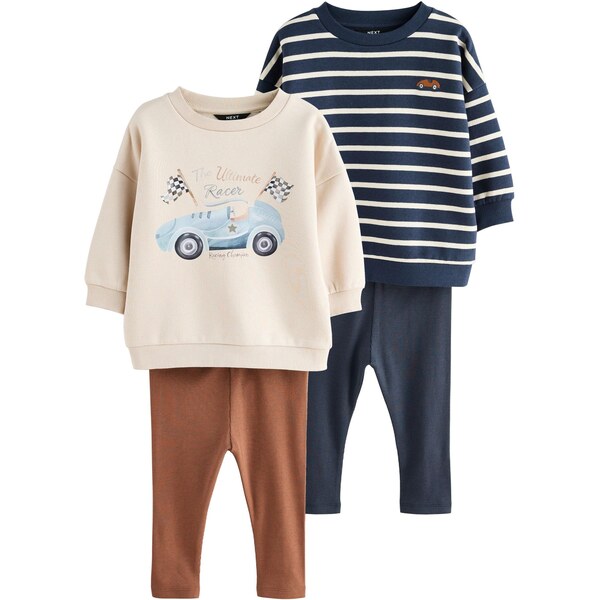 Next Set béžová / námornícka modrá / hnedá / biela 65661169